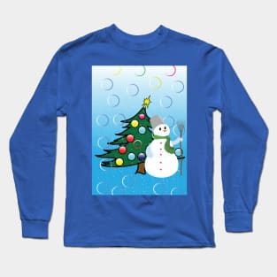 christmas tree and snowman, Long Sleeve T-Shirt